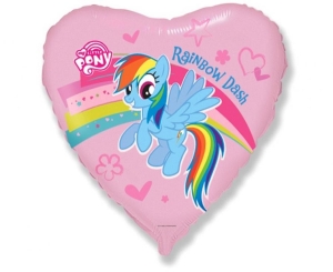 Balon foliowy serce My Little Pony tęcza 18 cali