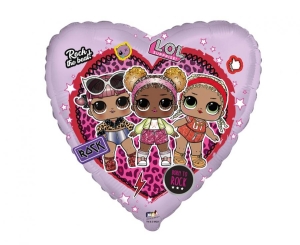 Balon foliowy serce LOL: Rock 18 cali