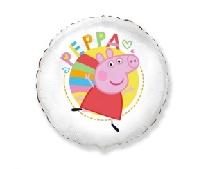 Balon foliowy Peppa White okrągły 18 cali