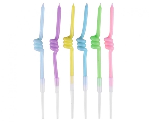 Świeczki Spirale makaronikowe 12 x 0.25 cm 6 szt