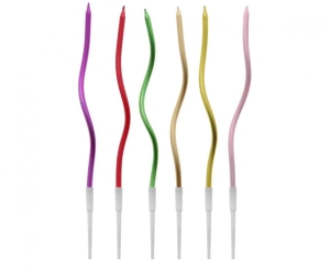 Świeczki Świderki metaliczne 16.5 x 0.25 cm 6 szt