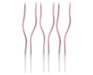 Świeczki Świderki metaliczne różowo-złote 16.5 x 0.25 cm 6 szt