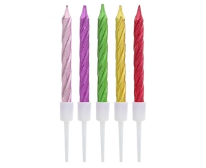 Świeczki Twister metaliczne 8 x 0.36 cm 10 szt