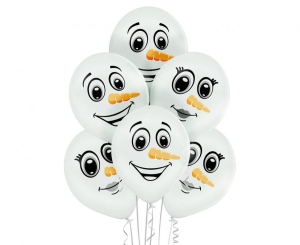 Balony Snowman Faces 12 cali 6 szt