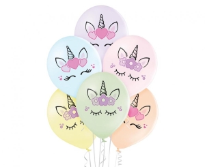 Balony Unicorn Heads 12 cali 6 szt