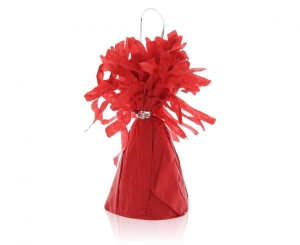 Ciężarek papierowy do balonów z helem czerwony