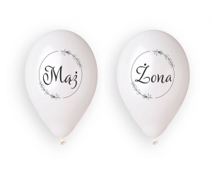 Balony Mąż i Żona (w kółeczku) 13 cali 4 szt