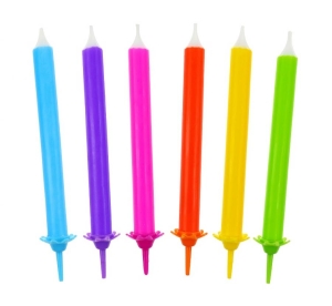 Świeczki urodzinowe Tęcza 8 cm 12 szt