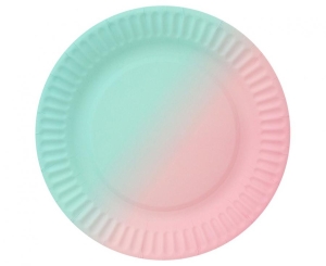Talerzyki papierowe ombre 18 cm 6 szt