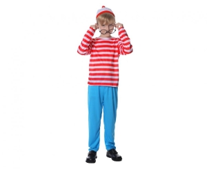 Strój dla dzieci Ciekawski Chłopiec (kapelusz okulary top spodnie) rozm. 110/120 cm - 4 szt i 130/140 cm - 2 szt