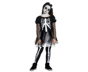 Strój dla dzieci Dziewczyna Kościotrup (sukienka) rozm. 110/120 cm - 4 szt i 130/140 cm - 2 szt