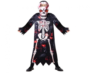 Strój dla dzieci Upiorny Kościotrup (szata kaptur) rozm. 110/120 cm - 4 szt i 130/140 cm - 2 szt