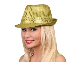 Kapelusz złoty cekin