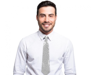 Krawat błyszczący cekiny srebrny