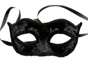 Maska cekinowa czarna