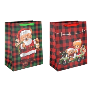 Torebka na prezenty Misie Boże Narodzenie duża 1 szt