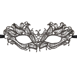 Maska wenecka koronkowa grafitowa