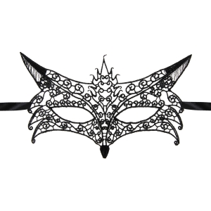 Maska wenecka Lis koronkowa czarna