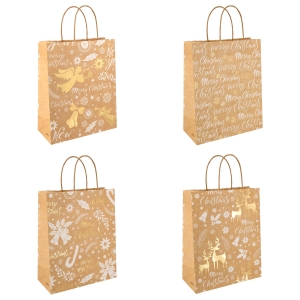 Torebka na prezenty świąteczne Merry Christmas duża 1 szt