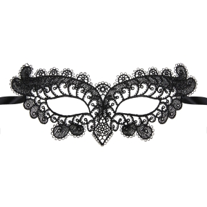 Maska wenecka Sowa koronkowa czarna
