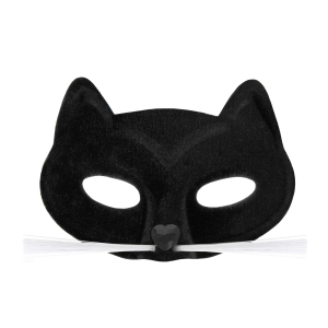 Maska Kot z wąsikami czarna