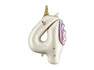 Balon foliowy Cyfra 4 Jednorożec 93cm