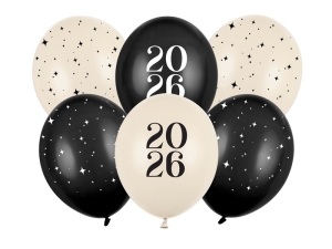 Balony 30 cm Happy New Year 2026 Pastel