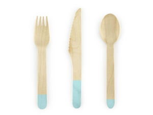 Sztućce drewniane miętowy 16 cm 6 szt
