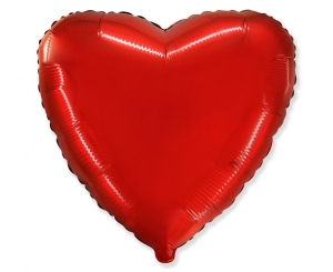 Balon foliowy 18 cali - "Serce" (czerwone) pakowany