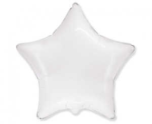Balon foliowy 18 cali - Gwiazda (biała) pakowany