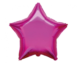 Balon foliowy 18 cali - Gwiazda (ciemnoróżowa) pakowany