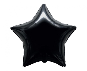 Balon foliowy 18 cali - Gwiazda (czarna) pakowany
