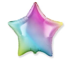 Balon foliowy 18 cali - Gwiazda (gradient pastelowy) pakowany