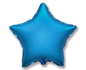 Balon foliowy 18 cali - Gwiazda (niebieska) pakowany