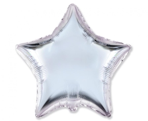 Balon foliowy 18 cali - Gwiazda (srebrna) pakowany