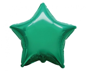 Balon foliowy 18 cali - Gwiazda (zielona) pakowany