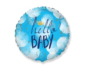 Balon foliowy 18 cali - Hello Baby Boy pakowany