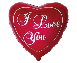 Balon foliowy 18 cali - I Love You - red pakowany