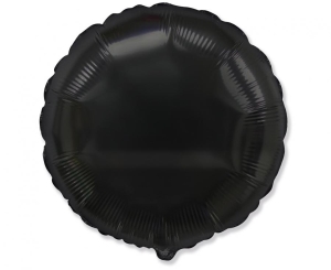 Balon foliowy 18 cali - Okrągły (czarny) pakowany