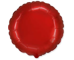 Balon foliowy 18 cali - Okrągły (czerwony) pakowany