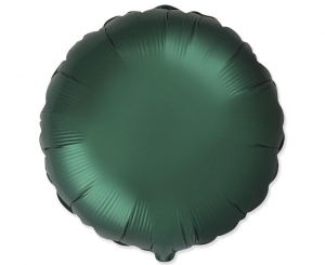 Balon foliowy 18 cali - Okrągły (satynowy dark green) pakowany