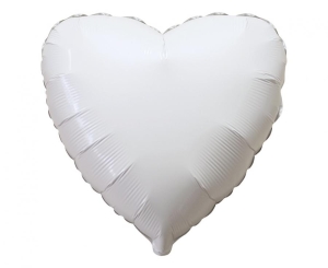Balon foliowy 18 cali - Serce (białe) pakowany