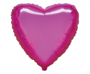 Balon foliowy 18 cali - Serce (ciemnoróżowe) pakowany