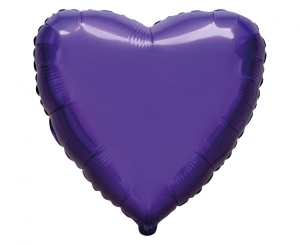 Balon foliowy 18 cali - Serce (fioletowe) pakowany
