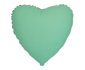 Balon foliowy 18 cali - Serce (matowe miętowe) pakowany