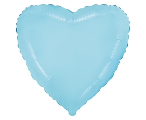 Balon foliowy 18 cali - Serce (niebieskie delikatne) pakowany