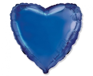Balon foliowy 18 cali - Serce (niebieskie) pakowany