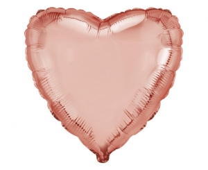 Balon foliowy 18 cali - Serce (różowo-złote) pakowany