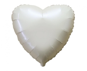 Balon foliowy 18 cali - Serce (satynowe kremowe) pakowany