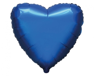 Balon foliowy 18 cali - Serce (satynowy navy blue) pakowany